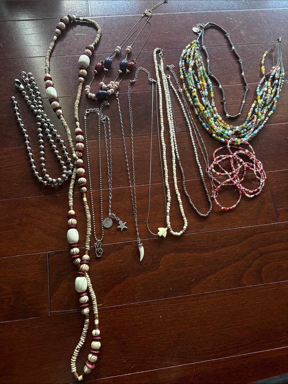 Boho Multi-Strand Beaded Necklace Set in Multicolor - Unbranded